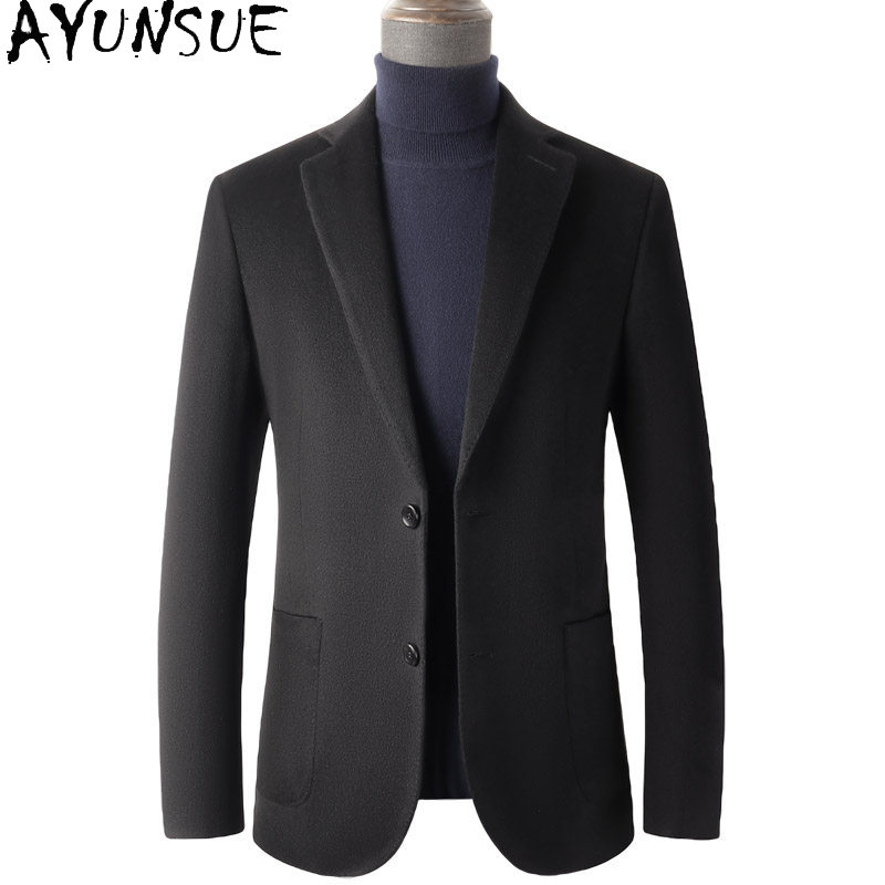 Quality Winter Clothing Jacket - AYUNSUE 80% Wełniane Płaszcze Męskie Odzież