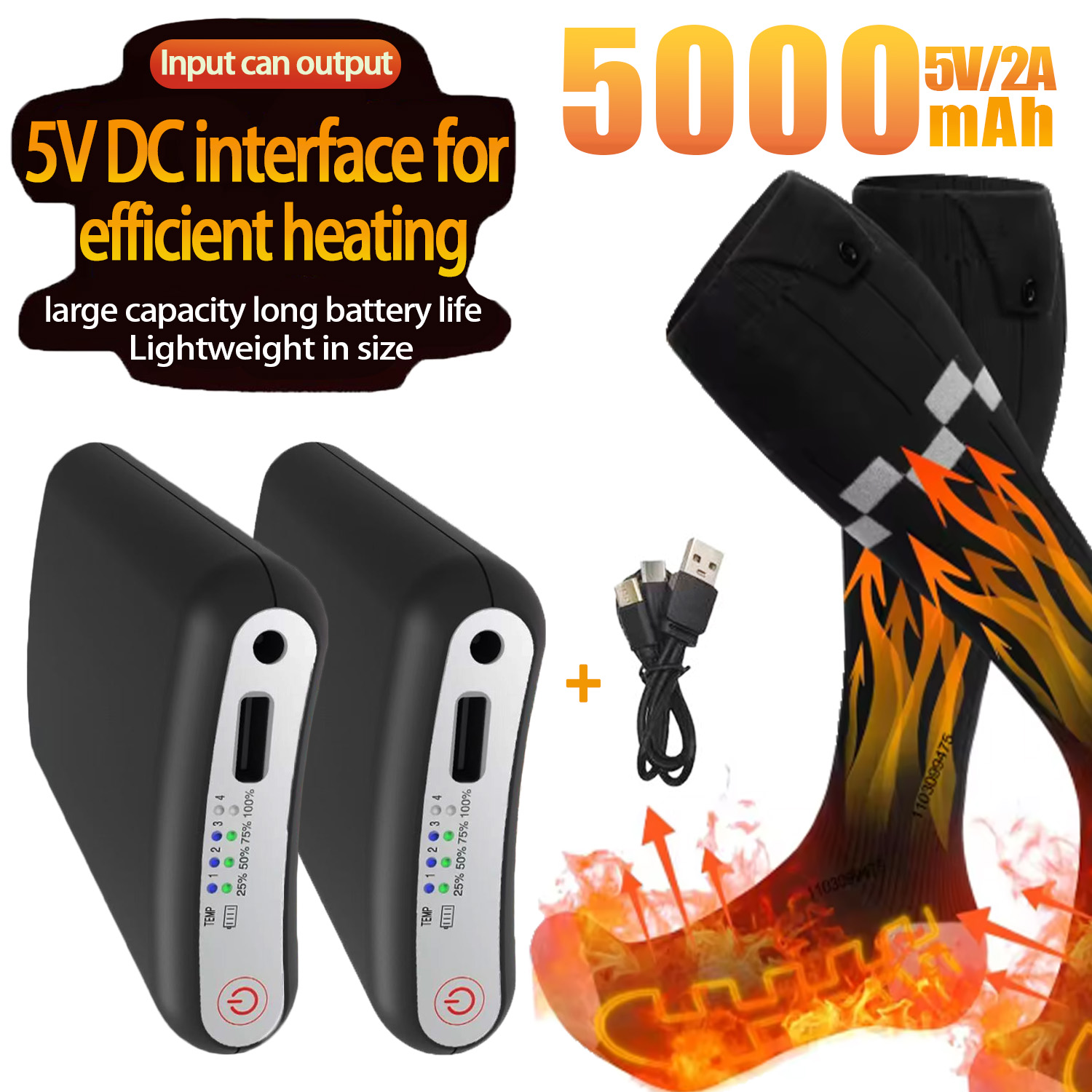 Wytrzymała bateria 5000mAh 5V  – Heated Insole Rechargeable recenzja i cena